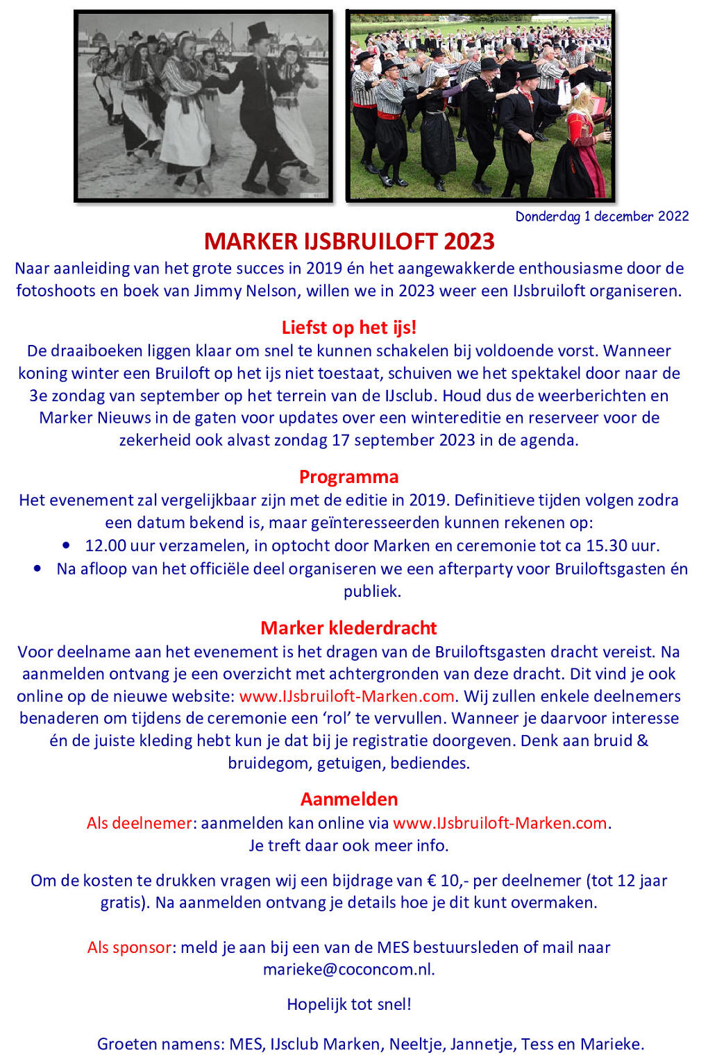 Nieuwsbrief Marker IJsbruiloft 2023