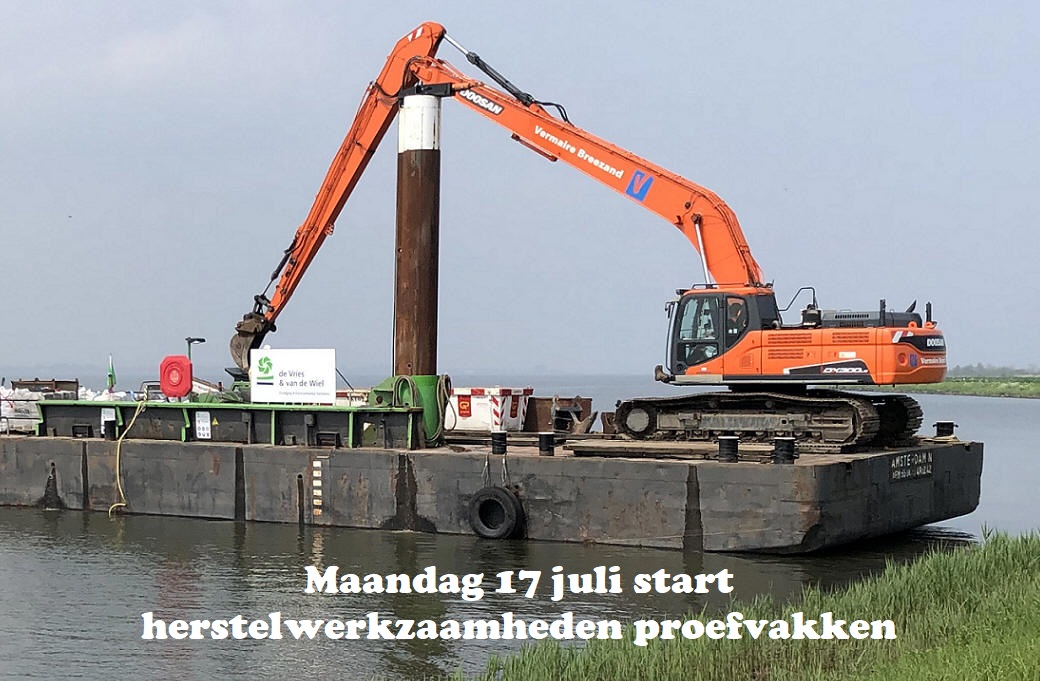 Maandag 17 juli start herstelwerkzaamheden proefvakken