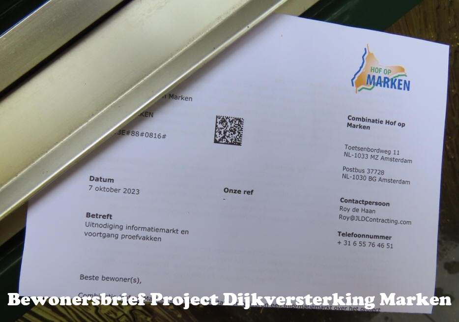 Bewonersbrief Project Dijkversterking Marken