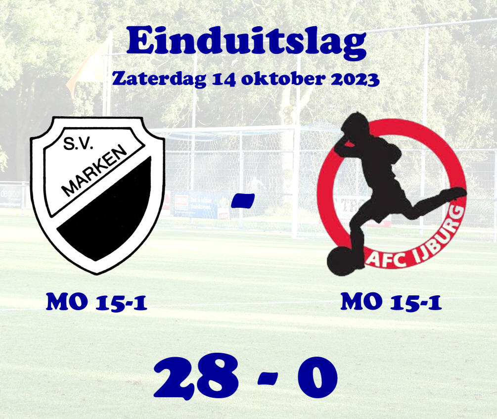 S.V. Marken MO15-1 wint met 28 tegen 0