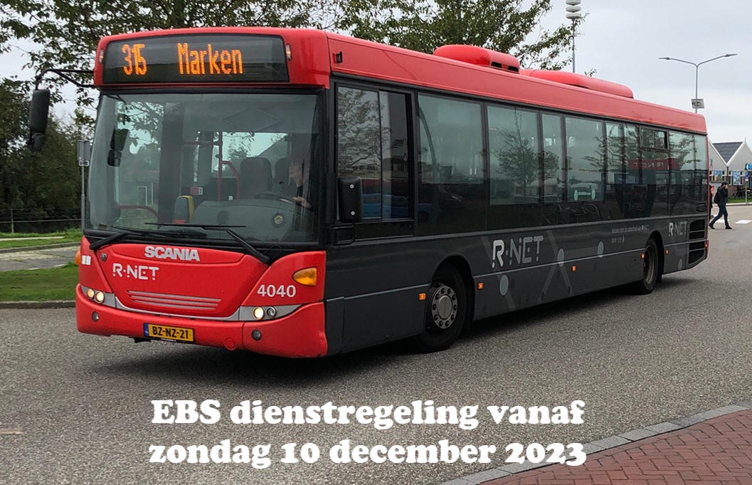 EBS dienstregeling vanaf zondag 10 december 2023