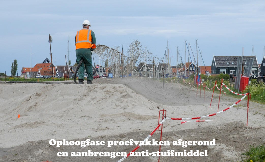 Ophoogfase proefvakken afgerond en aanbrengen anti-stuifmiddel