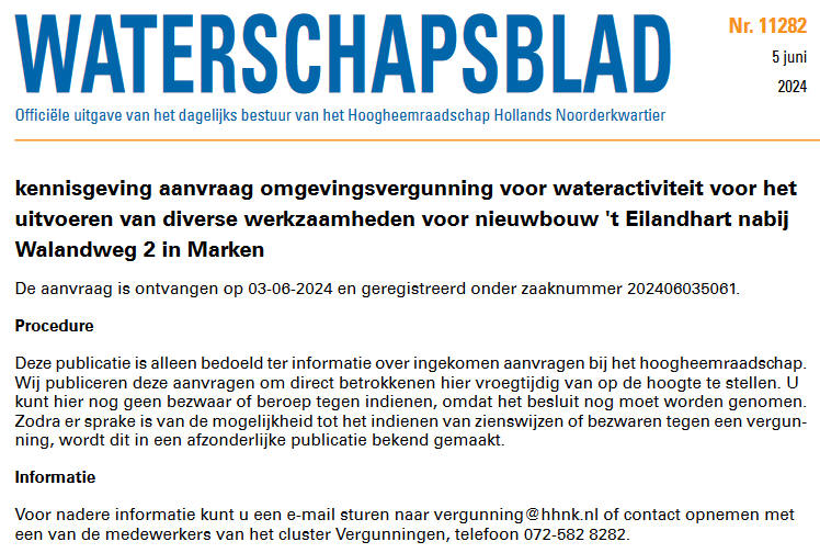 Waterschapsblad Hoogheemraadschap, kern Marken, week 23