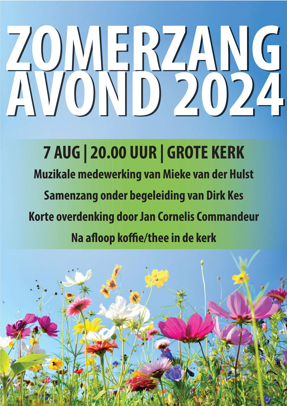 Zomerzangavond in de Grote Kerk op Marken