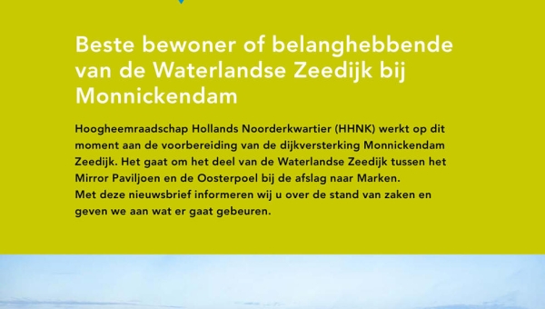 Nieuwsbrief Dijkversterking Waterlandse Zeedijk (N518)