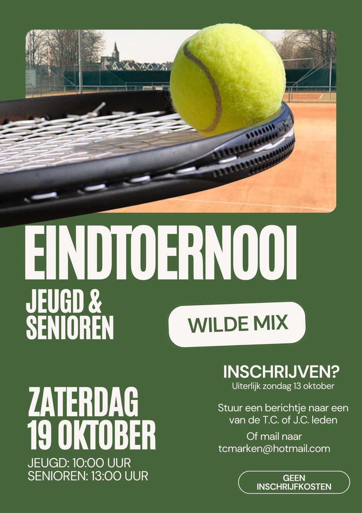 Tennis eindtoernooi Jeugd &amp; Senioren